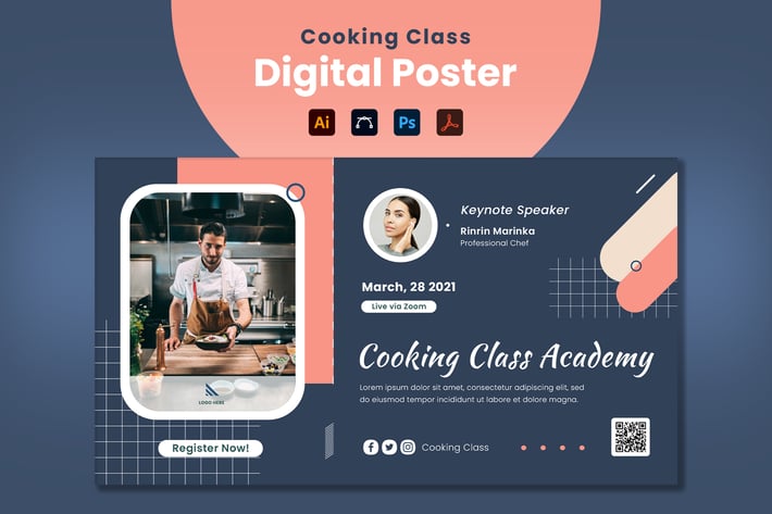 Cooking Class Digital Poster
