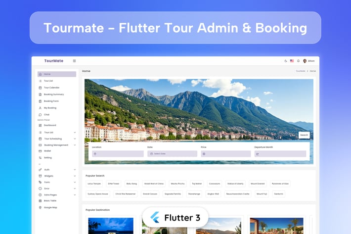 Flutter Tour Booking & Admin Web
