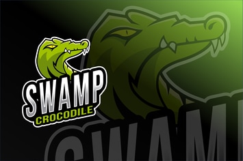 Swamp Crocodile Esport Logo Template