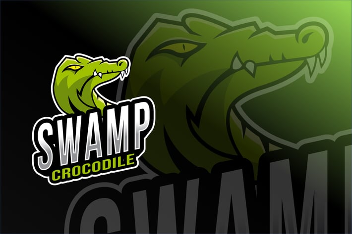 Swamp Crocodile Esport Logo Template