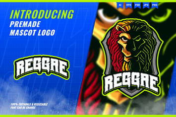 Lion Reggae - Mascot Esport Logo Template