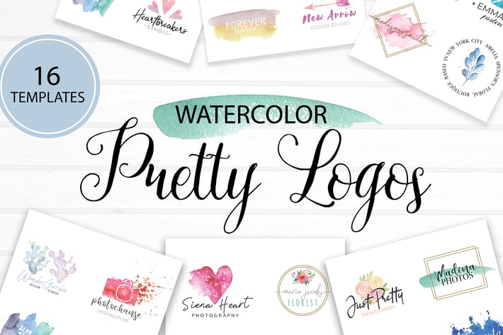 Pretty Watercolor Logos
