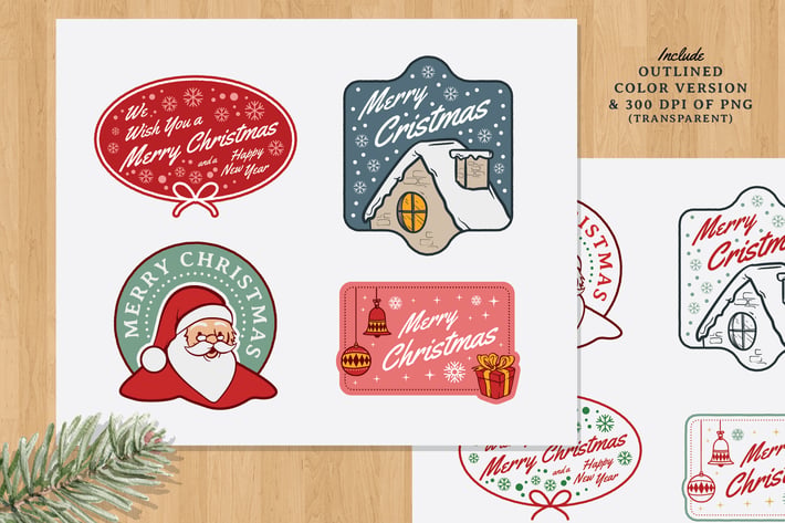 Christmas Vintage Label