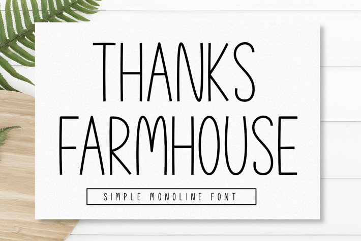 Thanks Farmhouse - Monoline Font