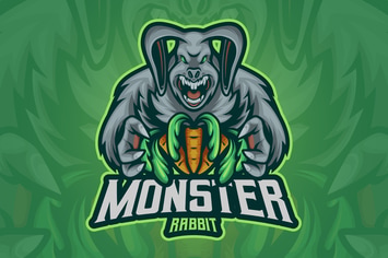 Monster Rabbit Mascot Logo