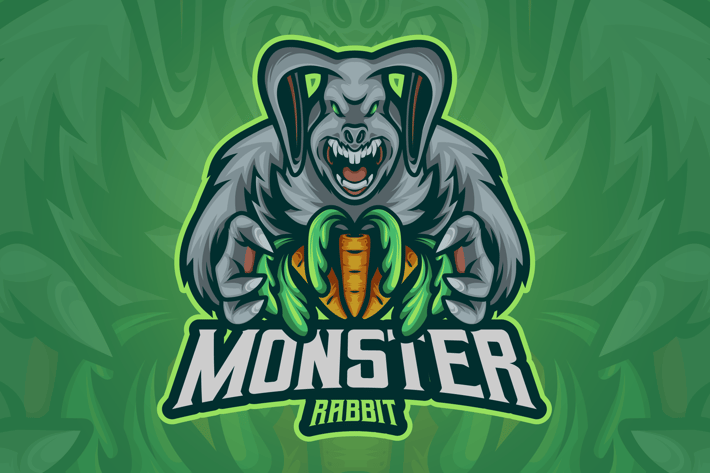 Monster Rabbit Mascot Logo