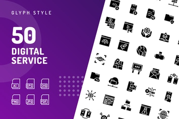 Digital Service Glyph Icons