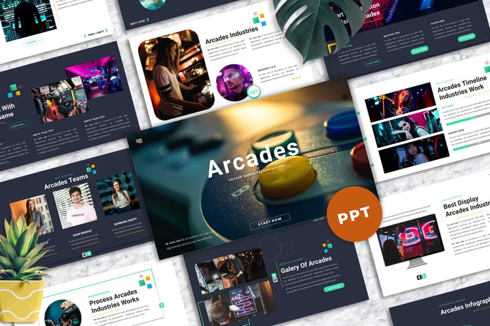 Arcades -  Arcade Games PowerPoint Template