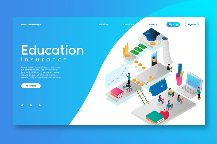 Education Online - Web Header & Vector Template