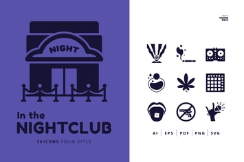 36 In the Nightclub Icons Solid Style