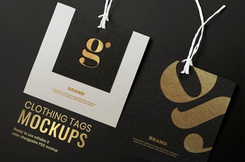 Classic black clothing tag mockup