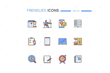 Office - modern line design style icons set