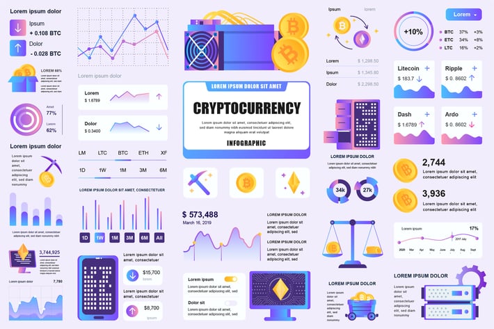 Cryptocurrency Mining Infographics Template