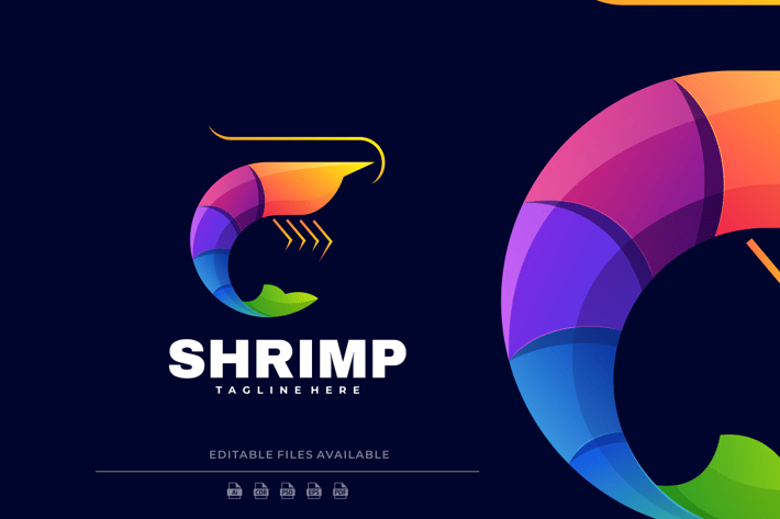 Shrimp Gradient Colorful Logo