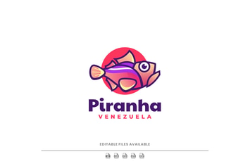 Piranha Color Mascot Logo