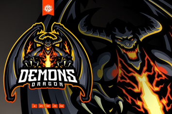 Demon Dragon Mascot Logo