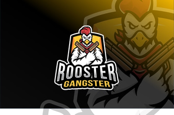 Rooster Gangster Esport Logo Template