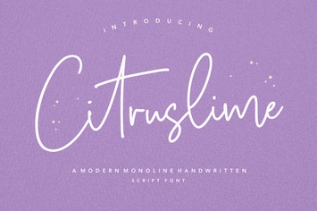 Citruslime - Monoline Handwritten Logo Font