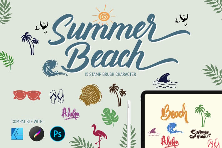 Summer Beach | Stamp brushes