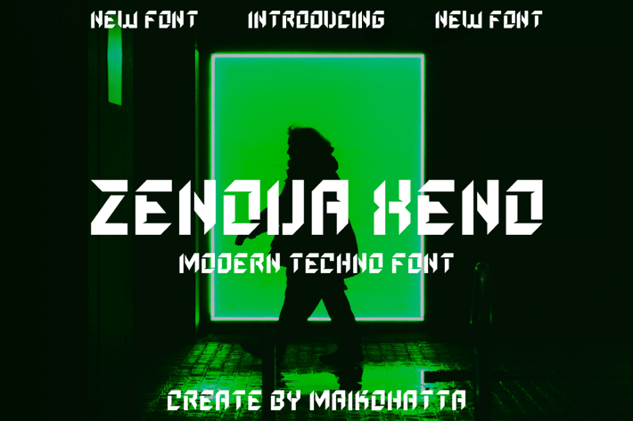 Zenova Xeno - Modern Techno  Font