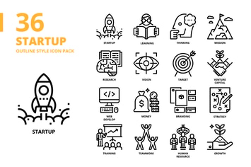 Startup Outline Style Icon Set