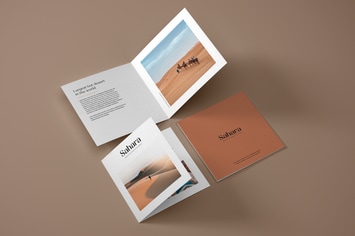 Square Bifold Brochure Mockup