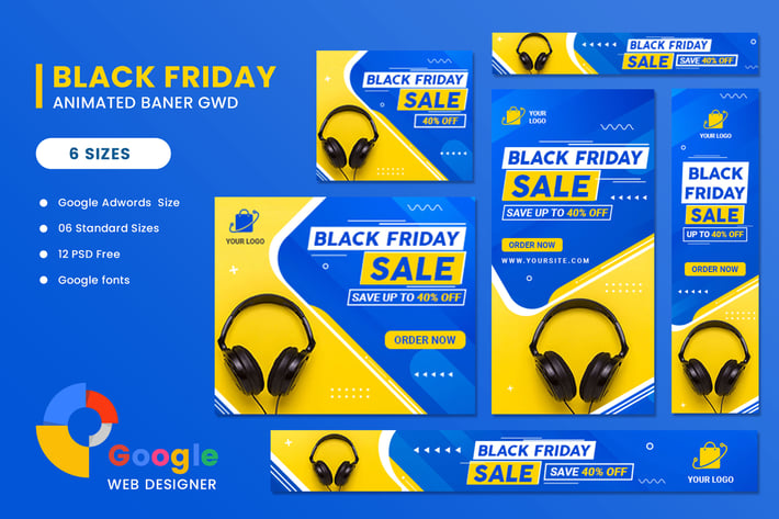 Product Sale Black Friday HTML5 Banner Ads GWD