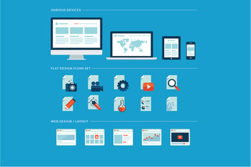 Flat Design Icons for Web Development