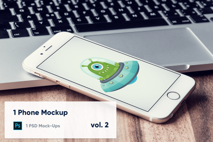 1 Phone Mockup on Laptop - Vol. 1