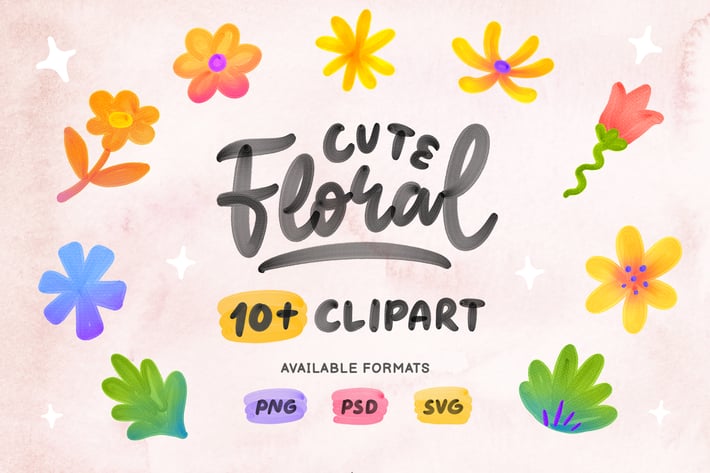 10+ Cute Floral Clipart Illustrations