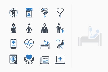 Medical & Health Care Icons Set 2 - Blue Series