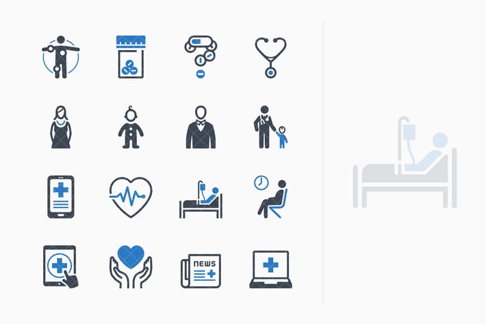 Medical & Health Care Icons Set 2 - Blue Series