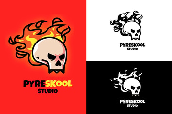 Fire Skull Mascot Logo