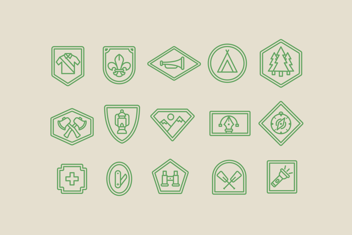 15 Scout Badge Icons
