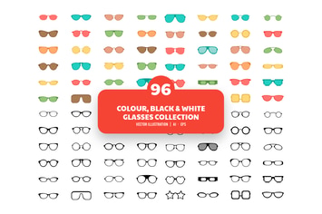 96 Colour and Black,White Glasses Collection