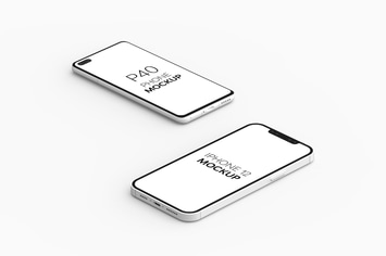P40 Phone & iPhone 12 Mockup