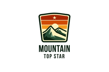 Mountain Top Star Logo Template