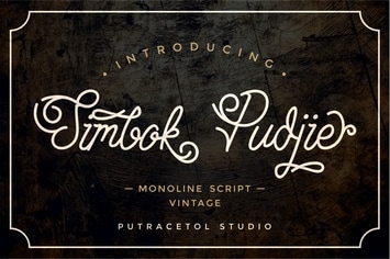 Simbok Pudjie - Monoline Script Font