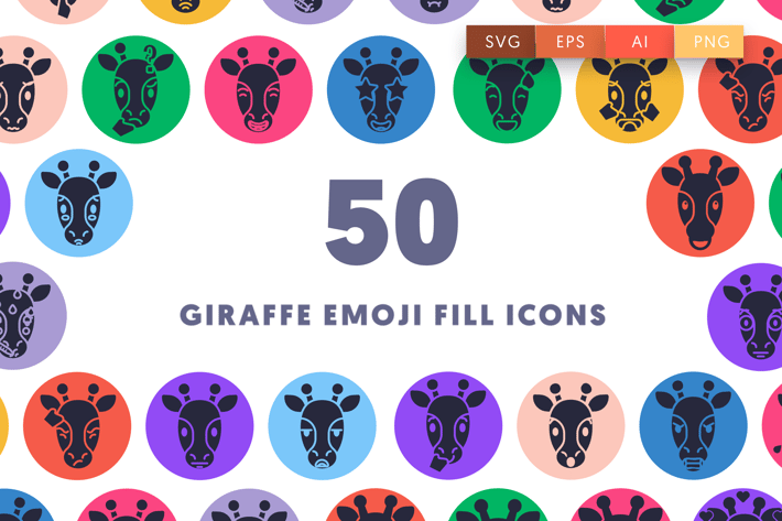 50 Giraffe Emoji Fill Icons