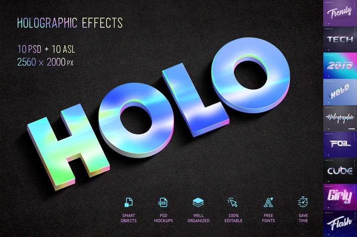 Holographic Text - 10 PSD