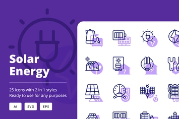 Solar Power (Line and Solid)
