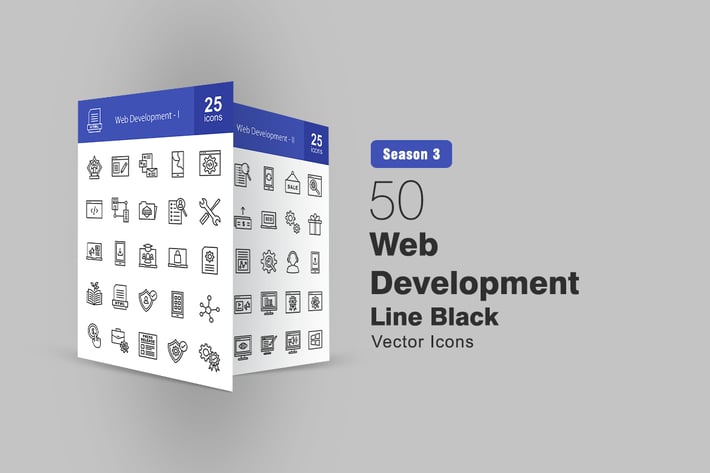 50 Web Development Line Icons