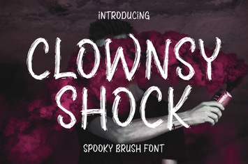 Clownsy Shock Spooky Brush Font