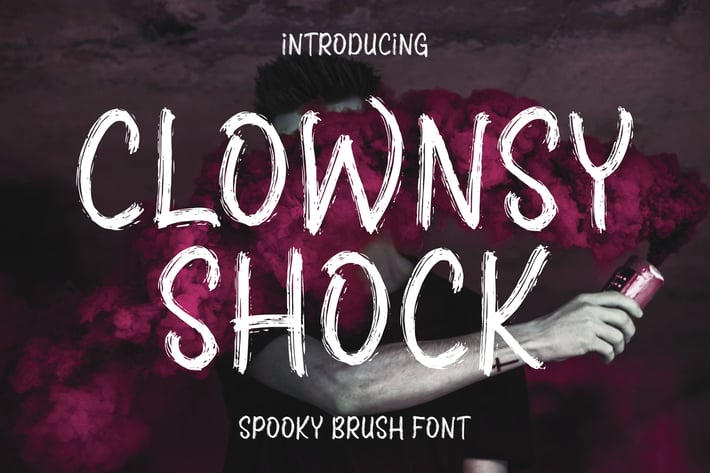 Clownsy Shock Spooky Brush Font