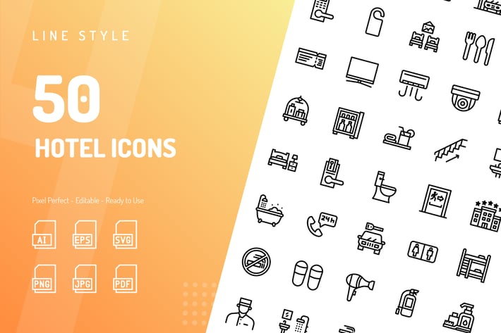 Hotel Line Icons