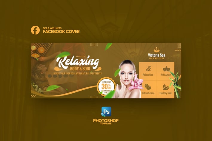 Victoria - Spa & Wellness Facebook Cover Template
