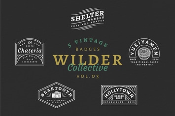 5 Vintage Badge Logos Vol 03