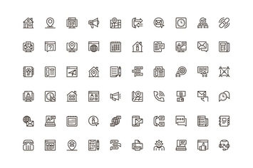 Contact Us Unique Web Line Icons Pack
