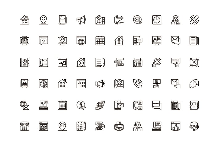 Contact Us Unique Web Line Icons Pack
