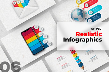 Realistic Infographic  Set 06